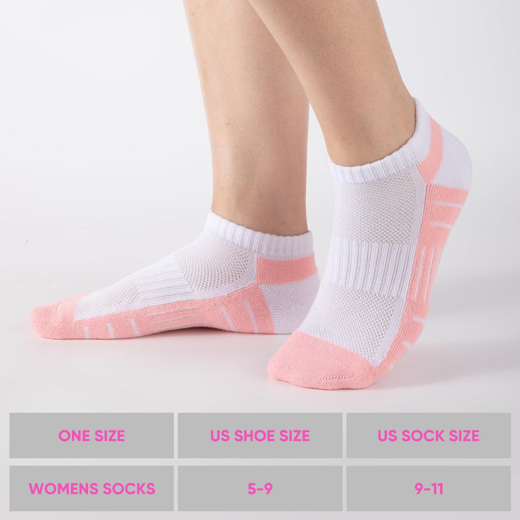 7 Pairs Ankle Socks Womens Athletic Cushioned Running Low Cut Socks for Women