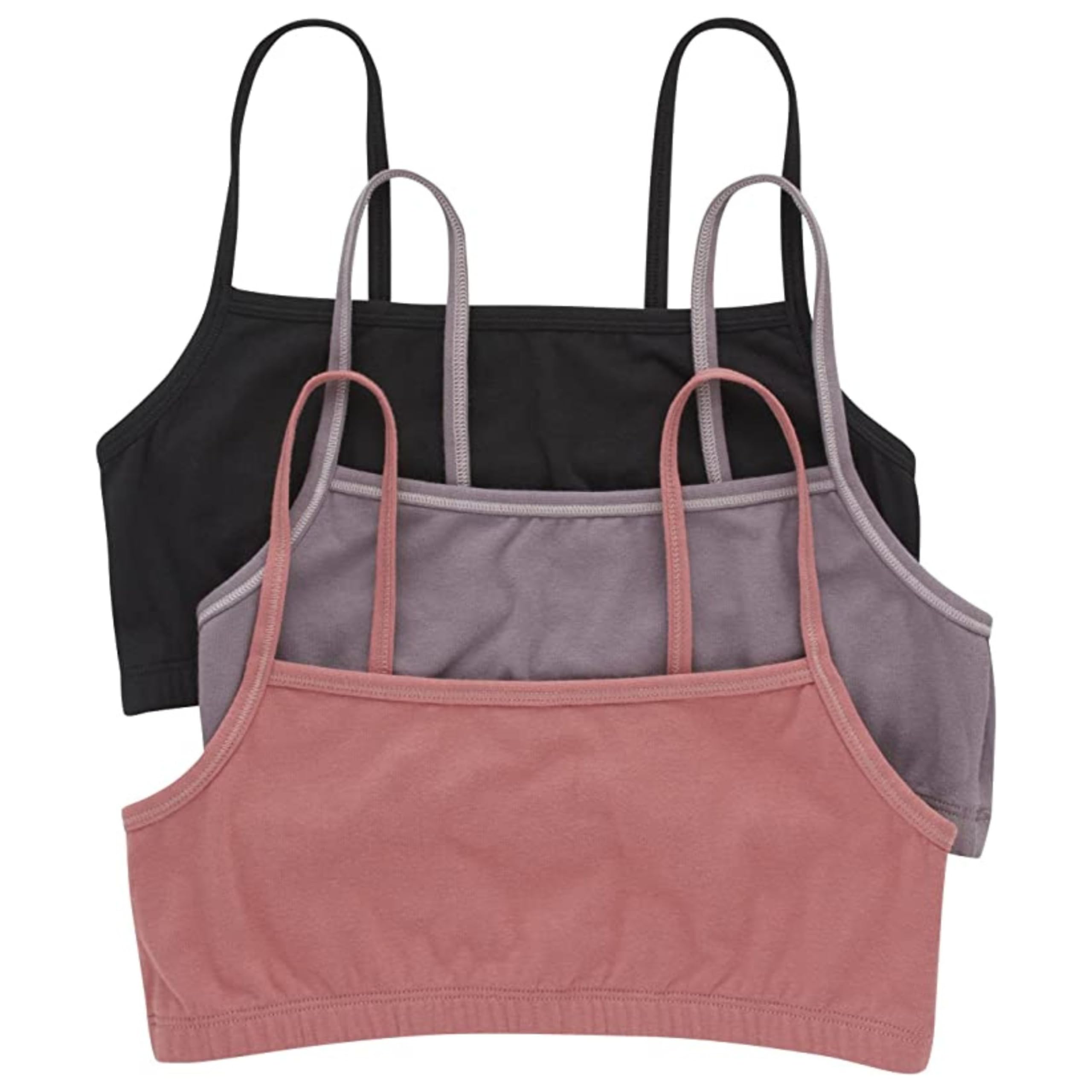 Women's String Bralette Pack, 3-Pack, Cotton Sports Bralette Bras for Women, Solid or Assorted Wireless Bras