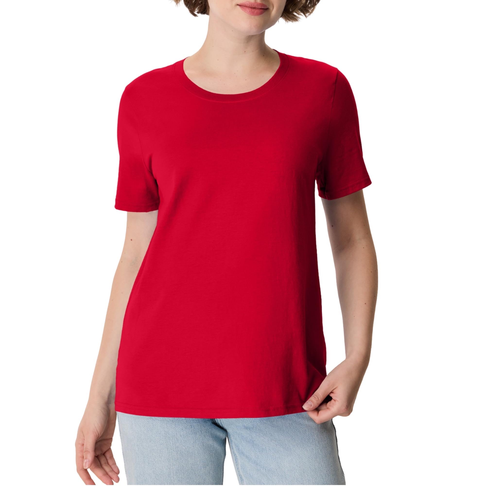 Women's Perfect-T Crewneck T-Shirt, Lightweight Cotton Short Sleeve Tee for Women