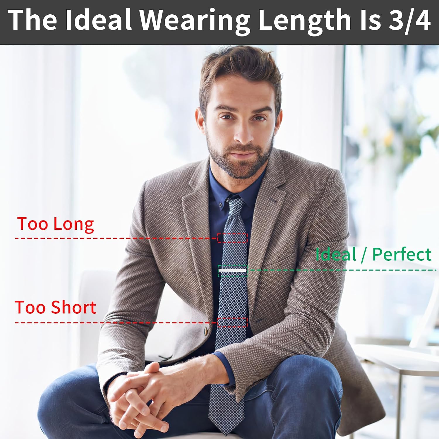 6 Pcs Tie Clips for Men, Classic Shiny & Glossy Tie Bar, Ideal for Father, Husband, Boyfriend, Business, Wedding, Tie Pins with Gift Box