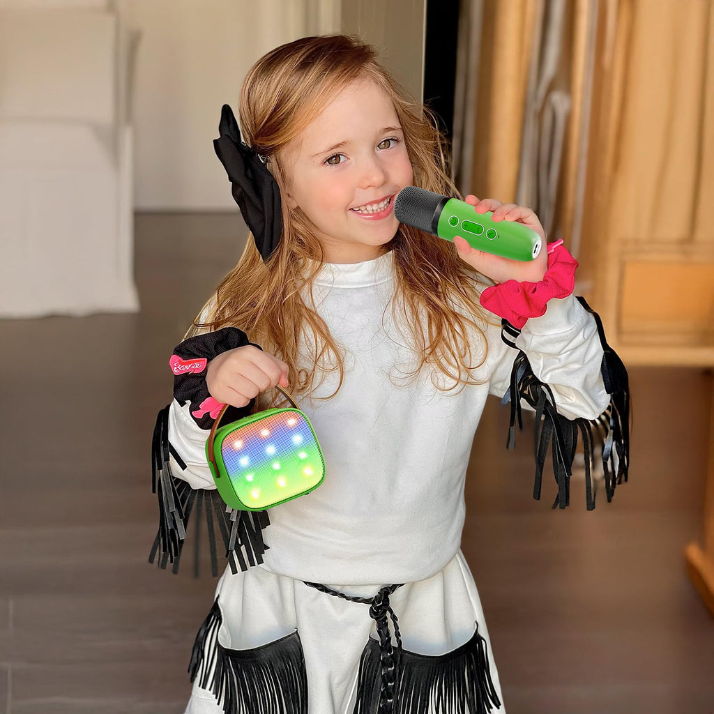 YLL Karaoke Machine for Kids, Portable Mini Speaker with 2 Wireless Microphones, TOP Kids Gifts for Girls Ages 3, 4, 5, 6, 7, 8, 9, 10+ Years Old, 4-12th Birthday Singing Present Toy Party (Purple)