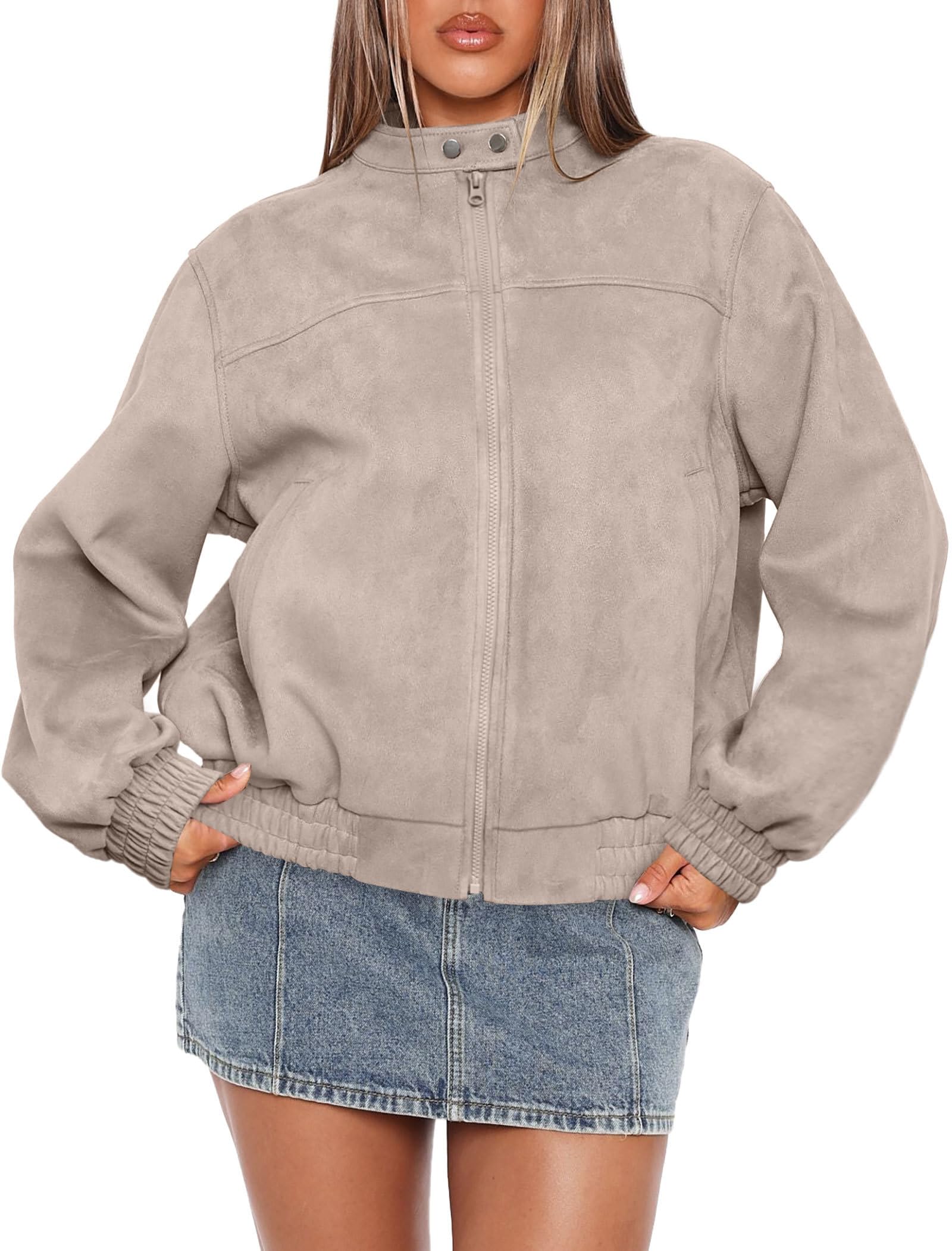 Leather Jacket Women Faux Oversized Motorcycle Bomber Coats 2025 Fall Fashion Outfits Winter Clothes