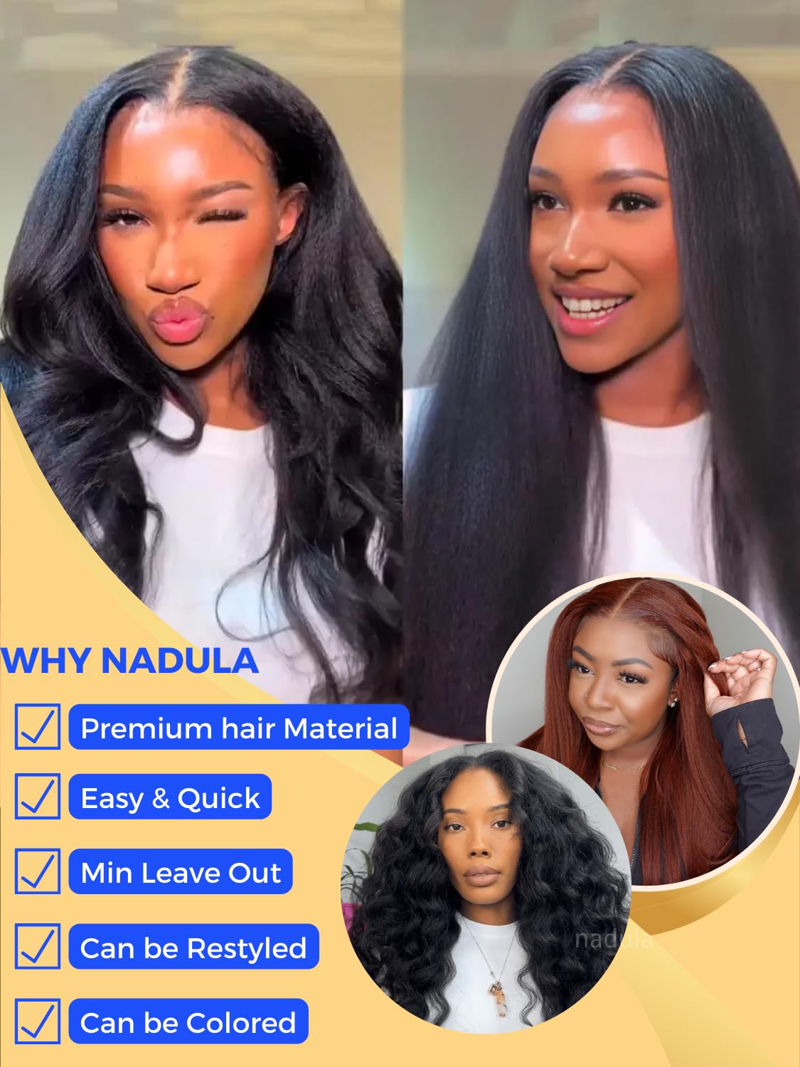 V Part Wigs Kinky Straight Human Hair with Drawstring,Glueless Easicontour V-Part Clip in Upgraded U Part Kinky Wig for Women No Leave Out Ready to Wear Beginner Friendly 150% Density 20inch