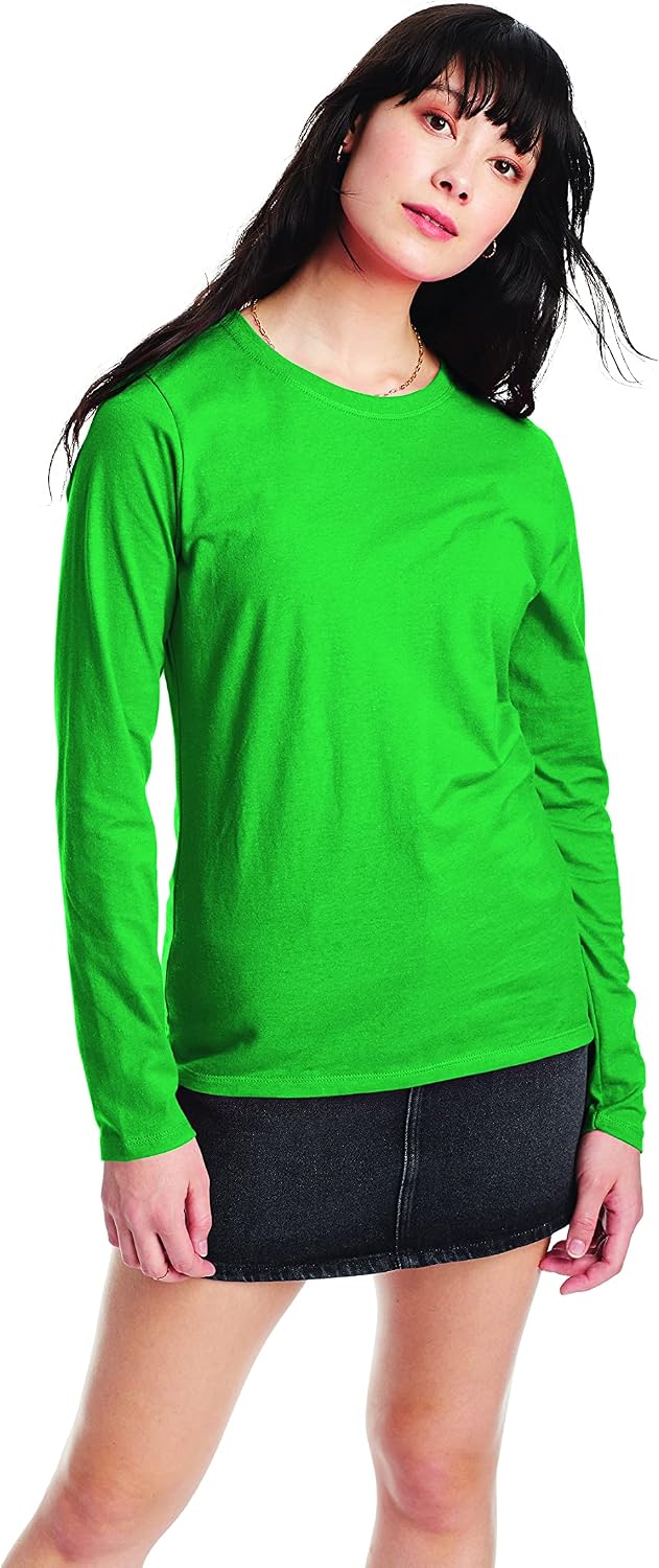Women's Originals Long Sleeve Cotton T-Shirt, Lightweight Crewneck Tee, Modern Fit
