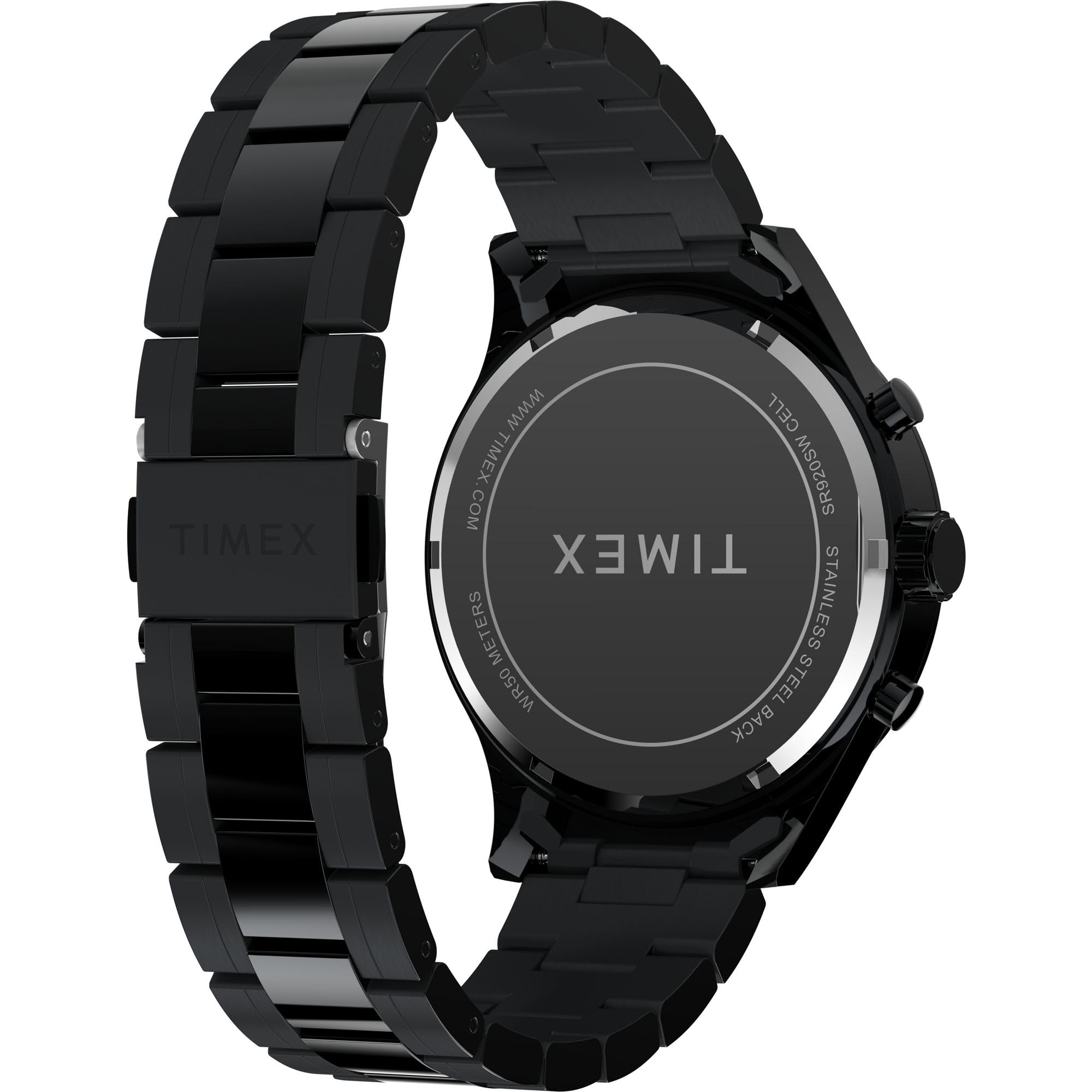 Men's Dress Chronograph 43mm Watch - Silver-Tone Bracelet Black Dial Silver-Tone Case