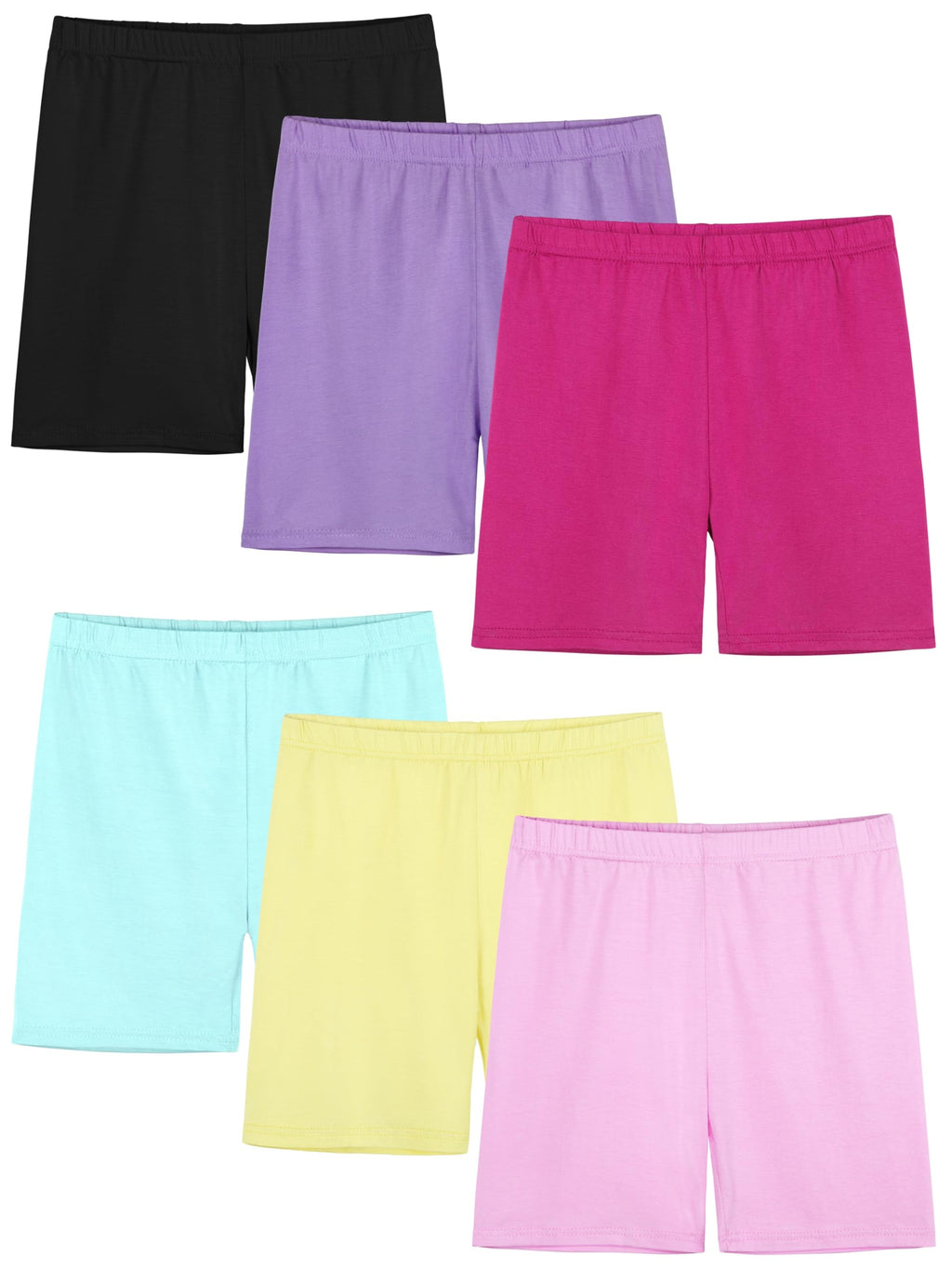 6 Pack Girls Bike Shorts Cartwheel Toddler Biker Under Dress Dance Multi-Color Kids Shorts Girls Clothes