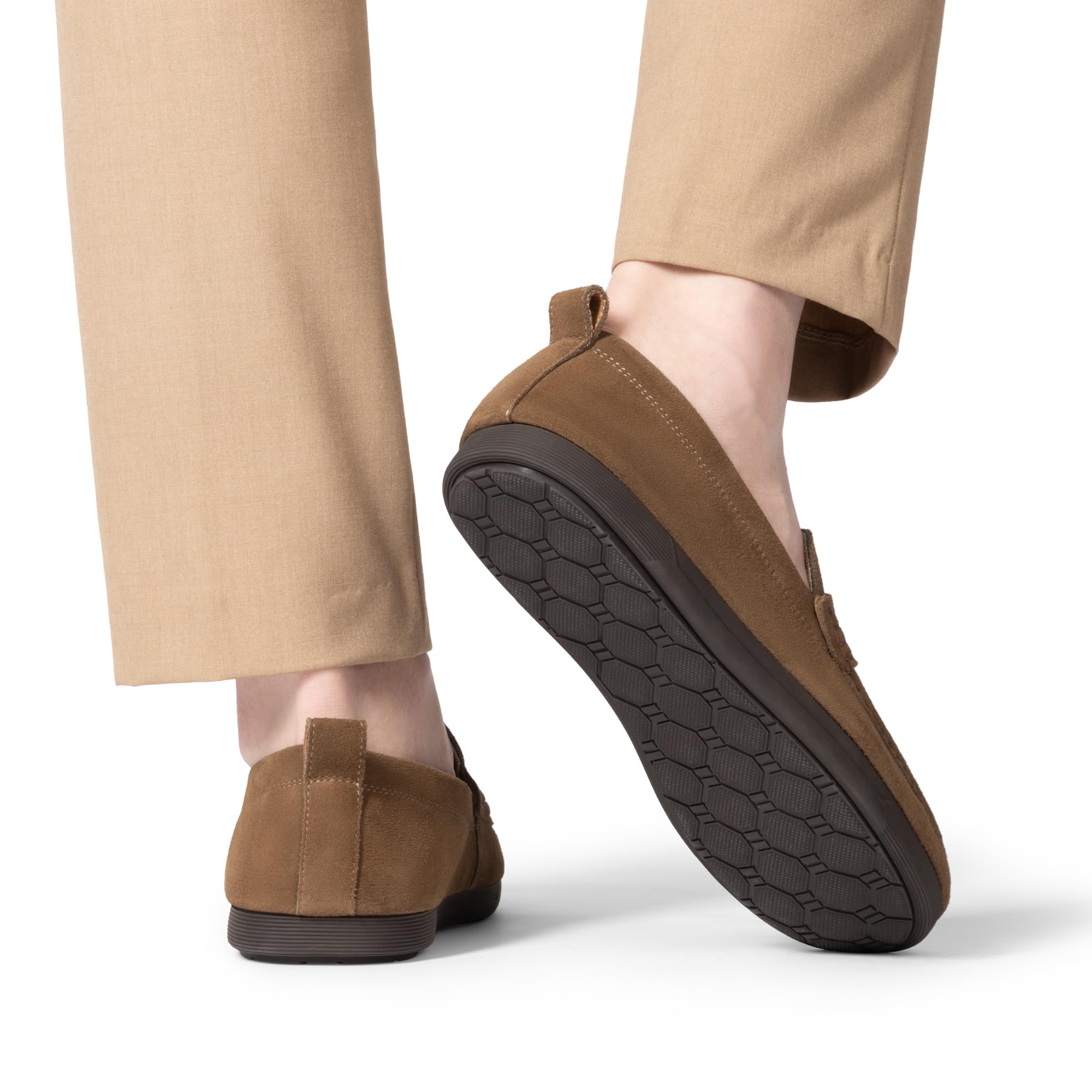 Men's Penny Loafers Suede Leather Moccasins Casual Slip-on Driving Shoes