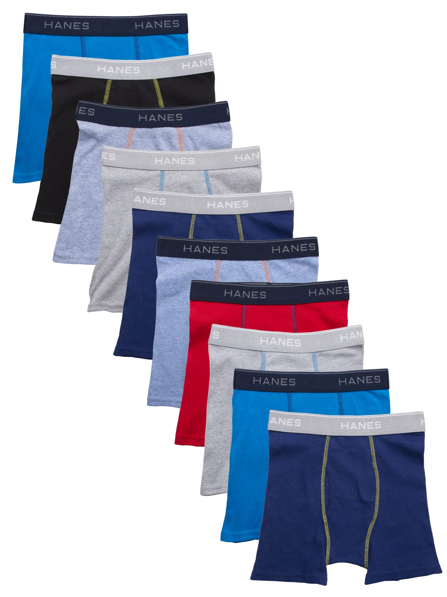 Hanes Boys' Underwear, Boxer Briefs for Boys and Toddlers, Soft Cotton, 7 and 10 Packs