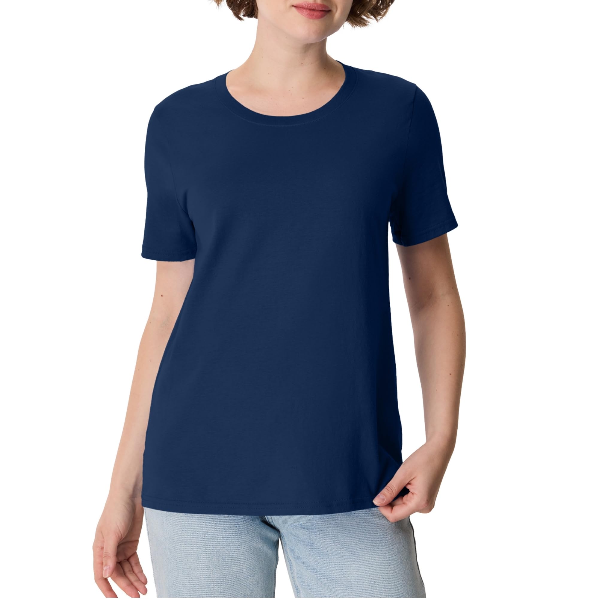 Women's Perfect-T Crewneck T-Shirt, Lightweight Cotton Short Sleeve Tee for Women
