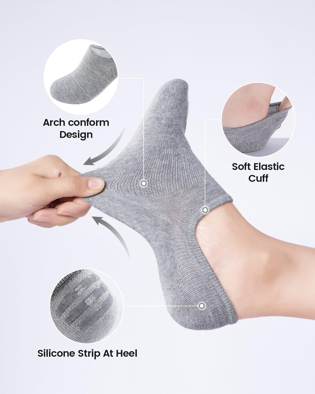 No Show Socks Women & Men Low Cut Ankle Short Anti-slid Athletic Running Casual Invisible Liner Socks