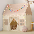 Kids Play Tent Indoor: with Mat, Tassel Garland, Star Lights - Girl Tent Indoor Playhouse for Kids Toys for Boy Girl Birthday Gift
