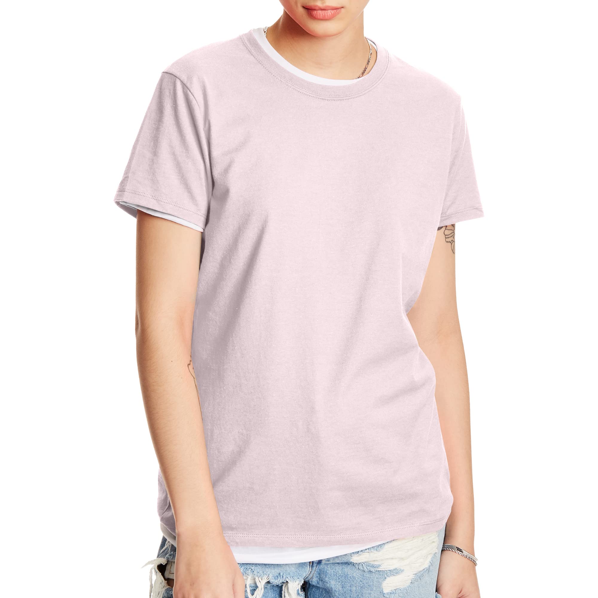 Women's Perfect-T Crewneck T-Shirt, Lightweight Cotton Short Sleeve Tee for Women