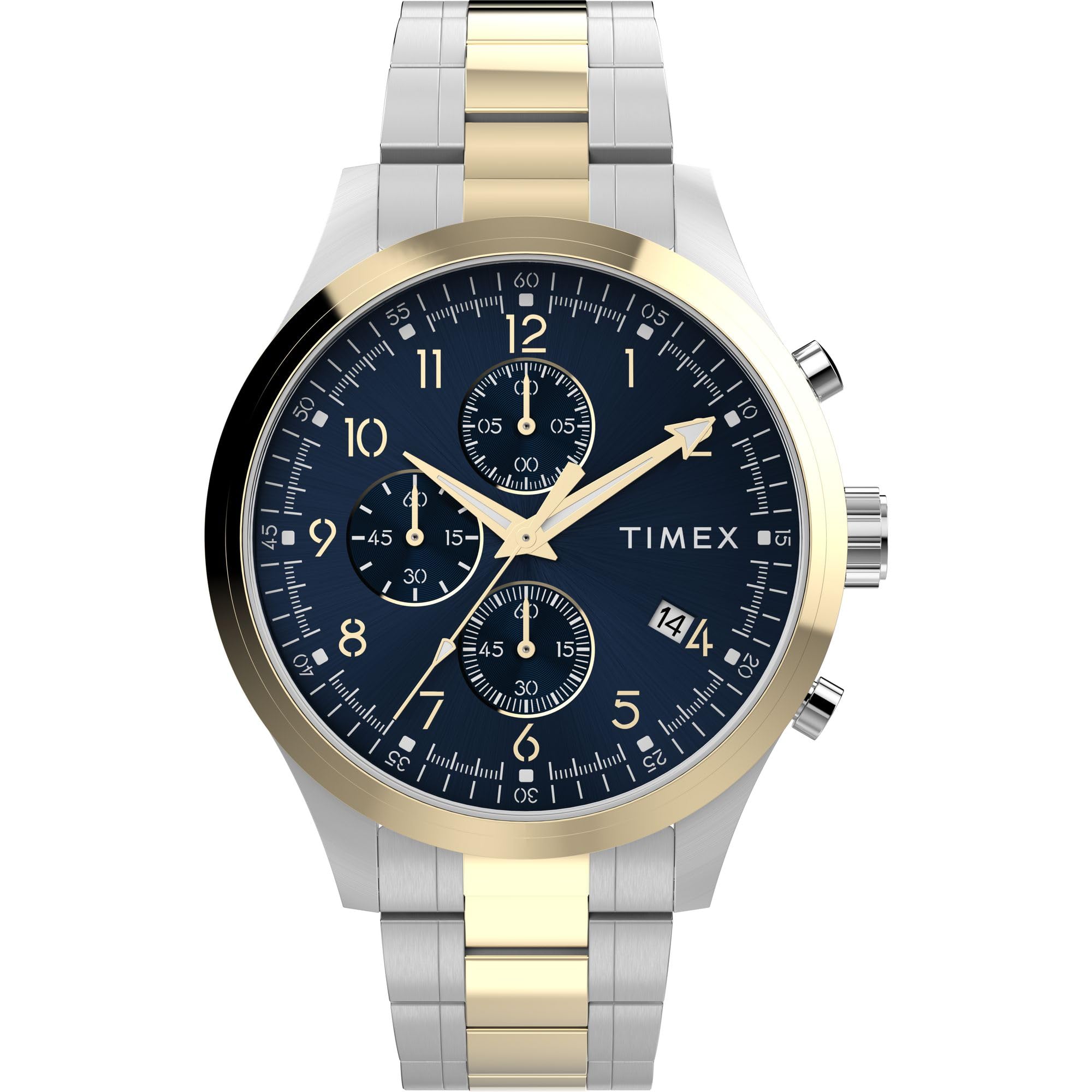 Men's Dress Chronograph 43mm Watch - Silver-Tone Bracelet Black Dial Silver-Tone Case