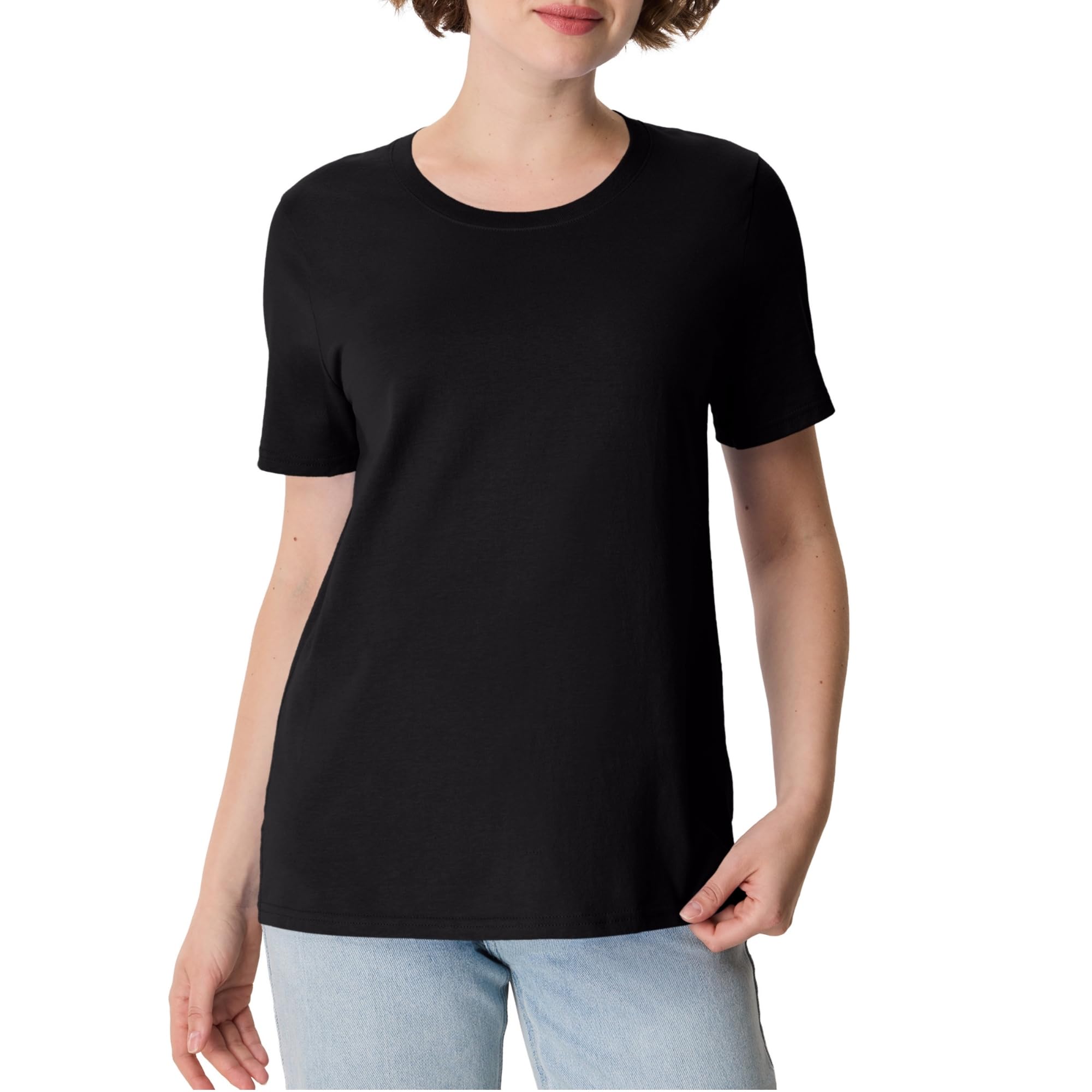 Women's Perfect-T Crewneck T-Shirt, Lightweight Cotton Short Sleeve Tee for Women