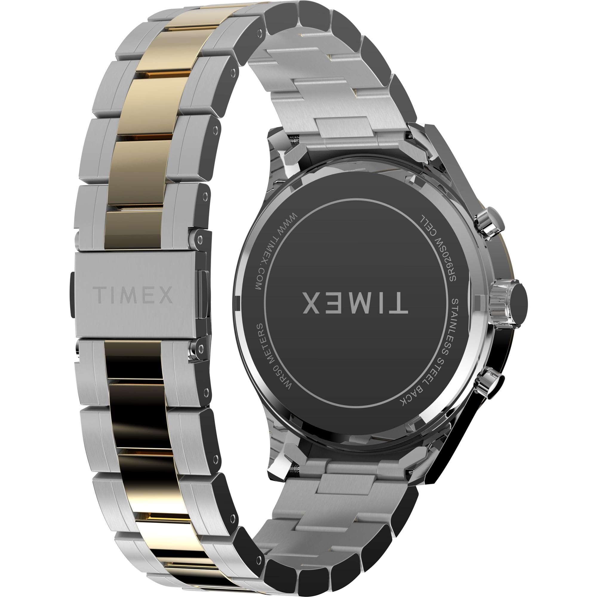 Men's Dress Chronograph 43mm Watch - Silver-Tone Bracelet Black Dial Silver-Tone Case