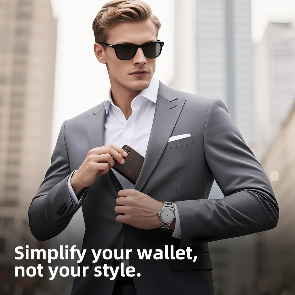 Wallet for Men -Slim Rfid Leather Mens Bifold Novelty Wallets 2 ID Window With Gift Box Men's Accessories | Slim