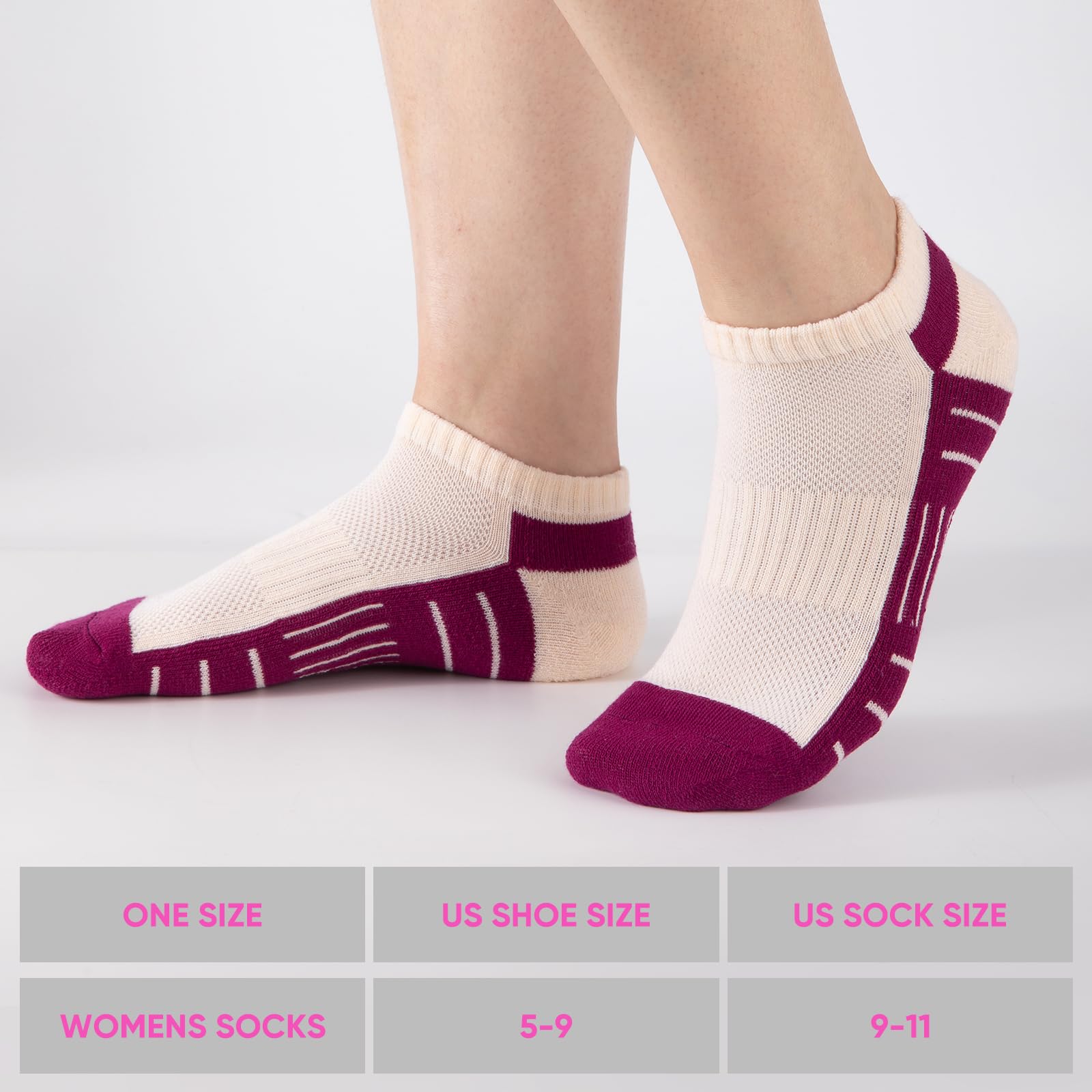 7 Pairs Ankle Socks Womens Athletic Cushioned Running Low Cut Socks for Women