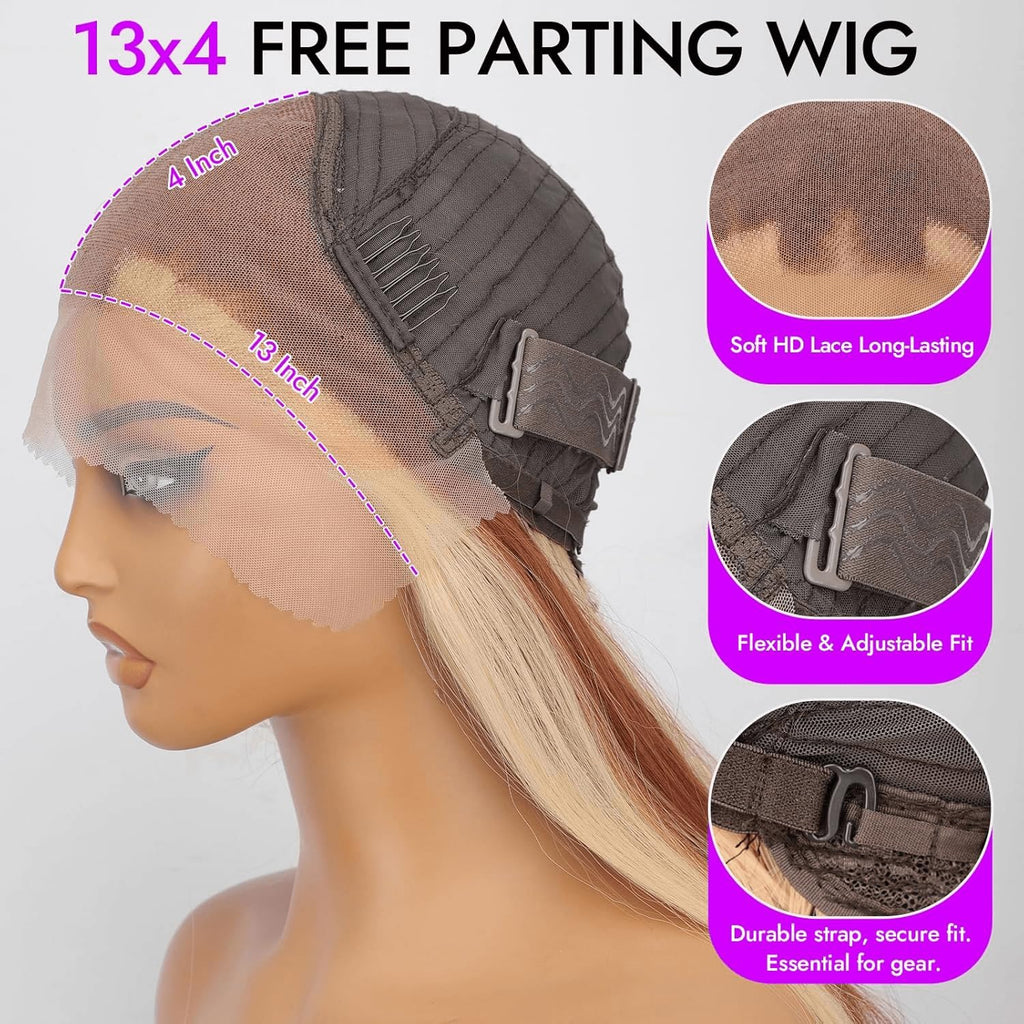 13x4 HD Lace Front Glueless Wigs for Women Black Long Layered Wave Wig Natural Hairline Heat Resistant Synthetic for Daily Use Beginner Friendly 26 Inch