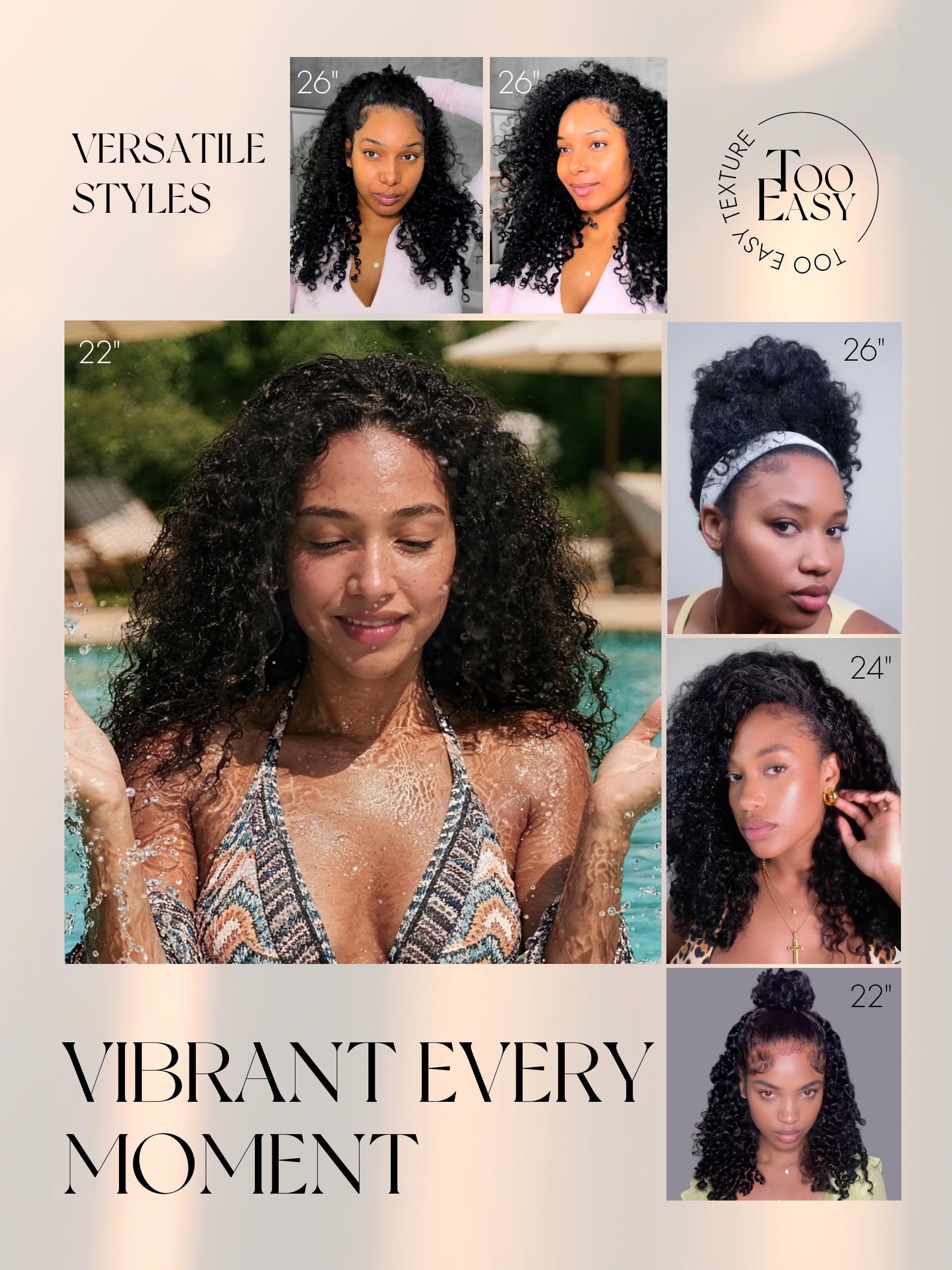 Half Wig Kinky Curly Flexi-Fit Invisi 3 in 1 Wigs Flip Drawstring Wig 200% Density Glueless Wigs 100% Human Hair Natural Black Ready to Go Headband Wig for Women 18 Inches
