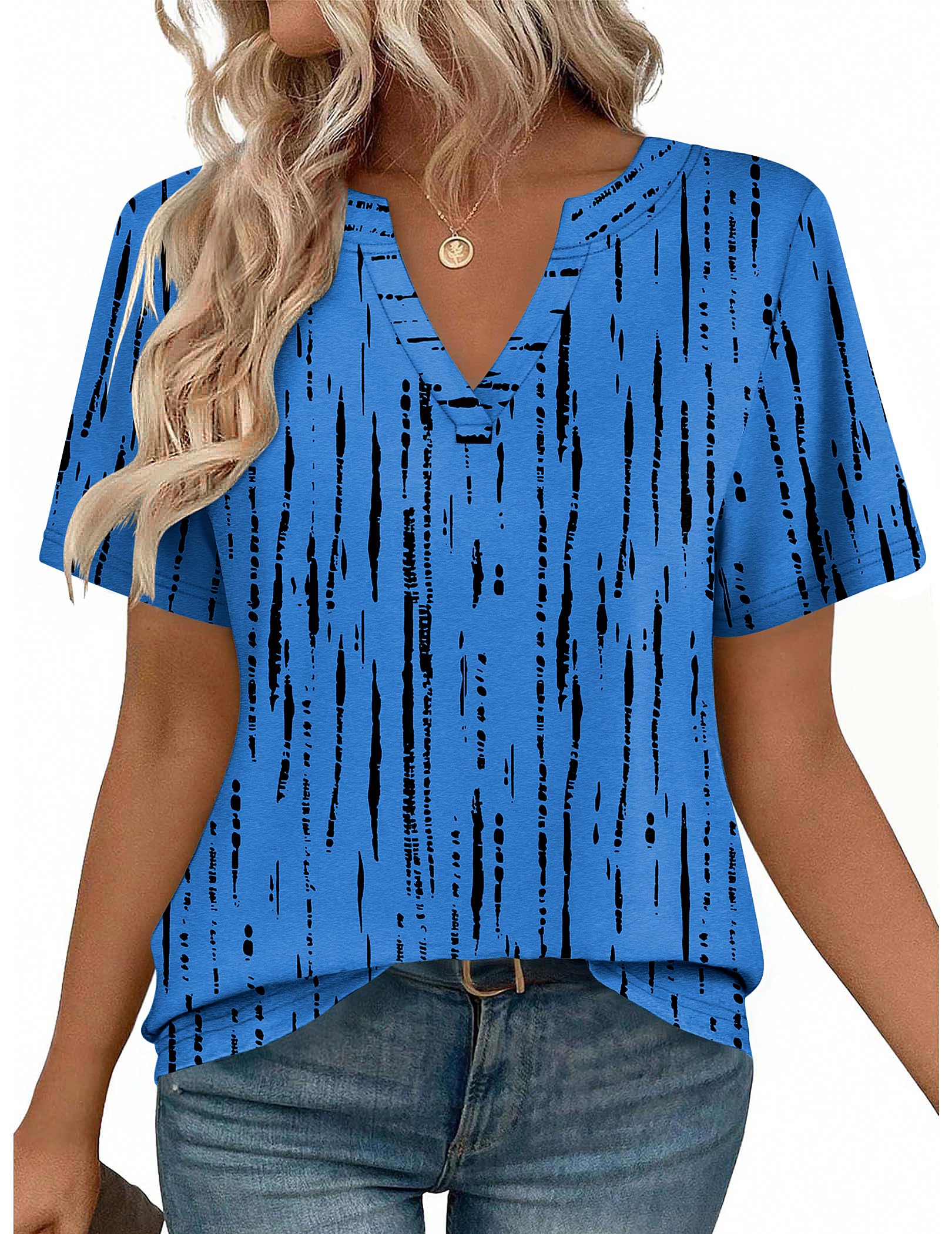 Zeagoo Womens Tops Short Sleeve V Neck Tee Shirts Cute Dressy Casual Clothing Business Work Blouse