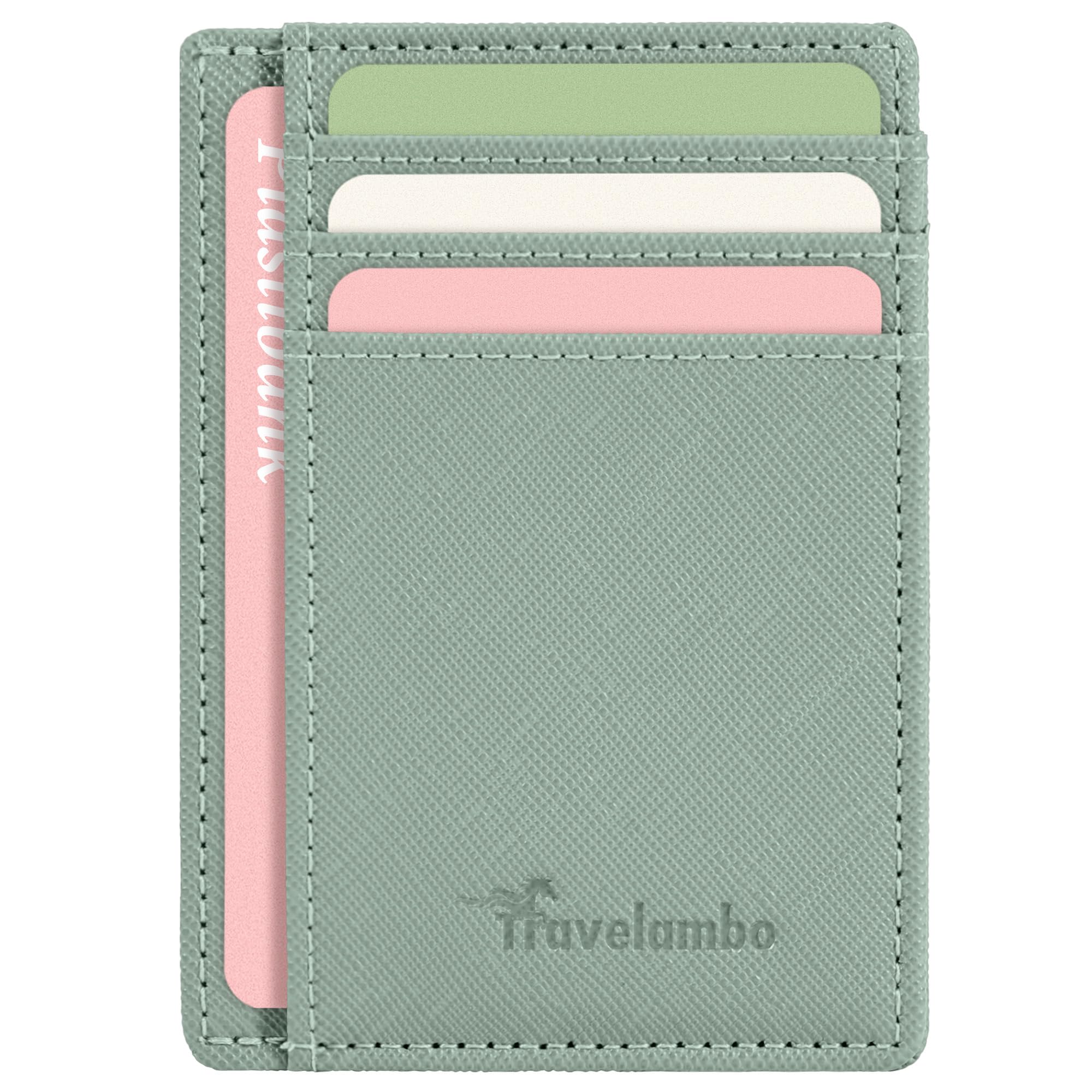 Slim Wallet Front Pocket Minimalist Leather RFID Blocking Medium Size