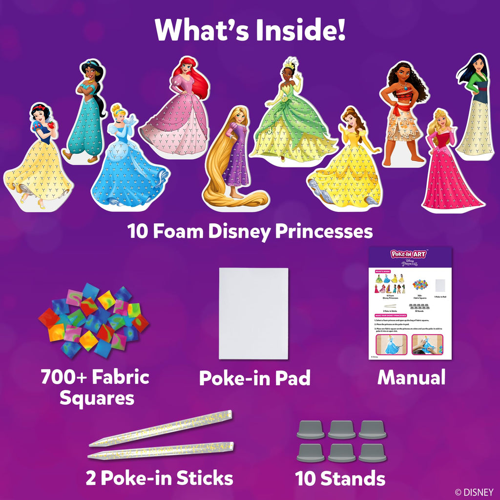Skillmatics Poke-in Art - Magical Princesses, Mess-Free Fun for Kids, DIY Wood Craft Kits, Creative Activity, Gifts for Girls & Boys Ages 4, 5, 6, 7, 8, 9