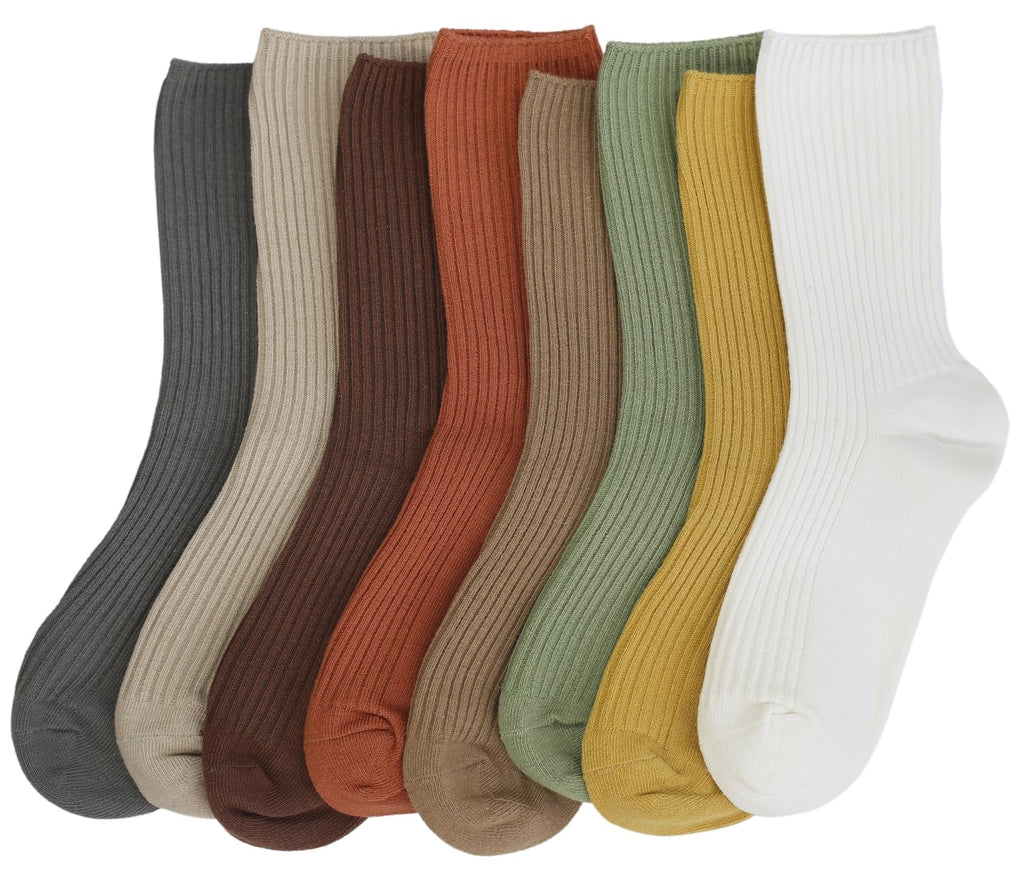 Womens Cute Crew Socks Casual Athletic Aesthetic Socks Neutral Cotton Socks for Women Granola Girls Clothes