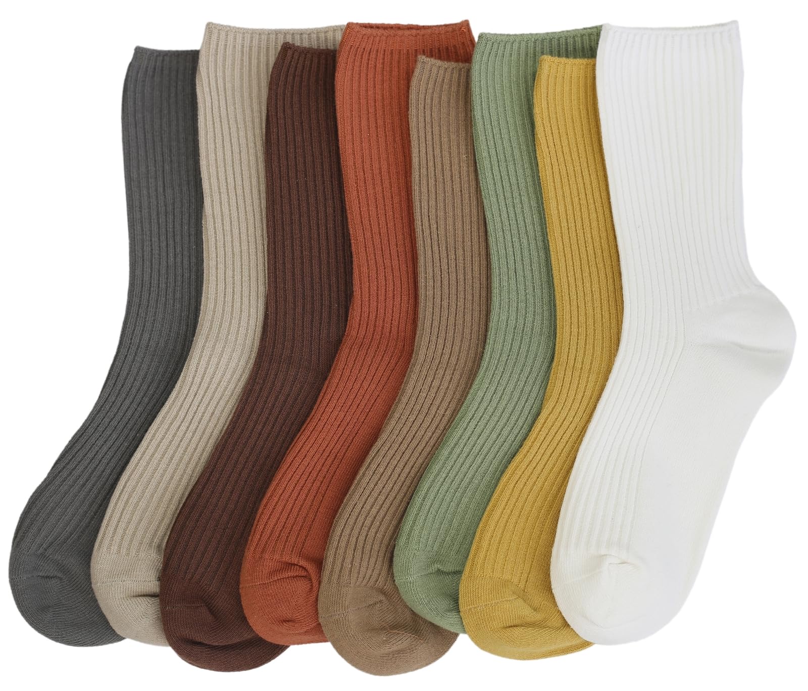 Womens Cute Crew Socks Casual Athletic Aesthetic Socks Neutral Cotton Socks for Women Granola Girls Clothes
