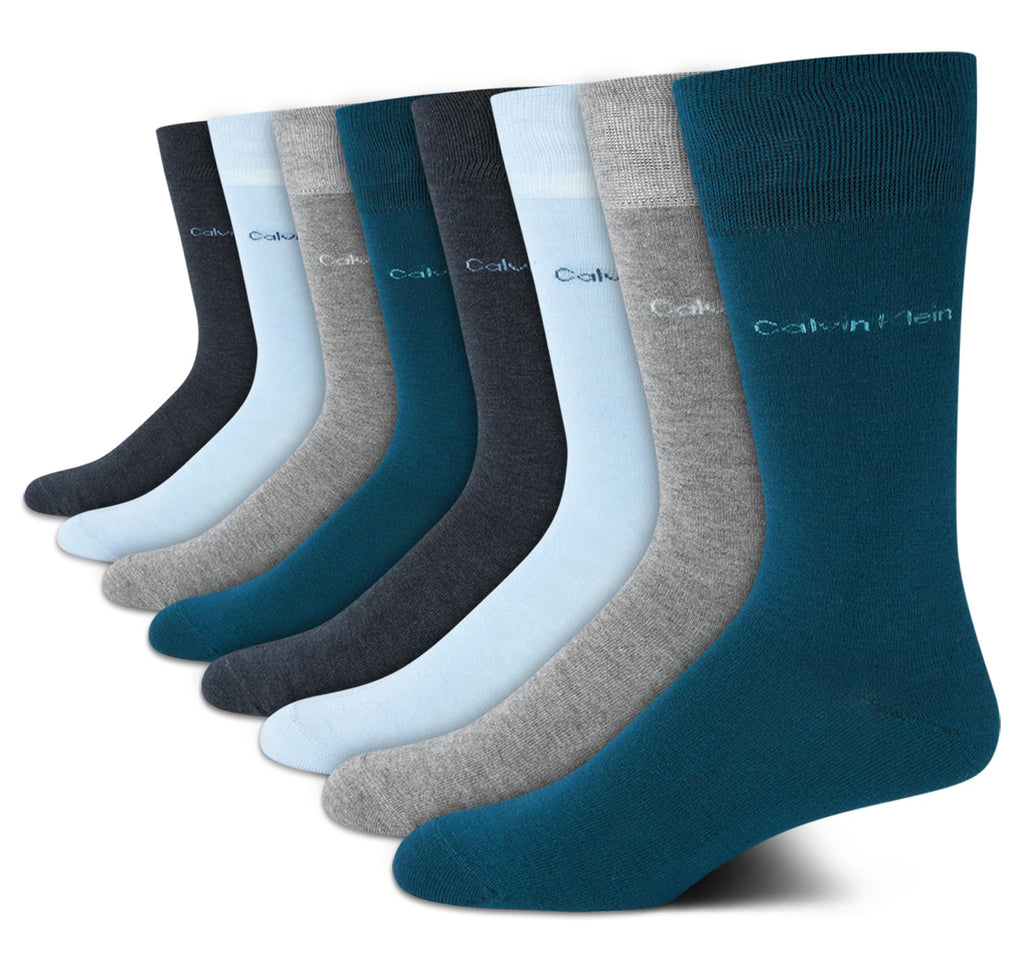 Mens Dress Socks - 8 Pack Breathable Cotton Blend Work Crew Socks for Men for Casual Business & Formal Wear