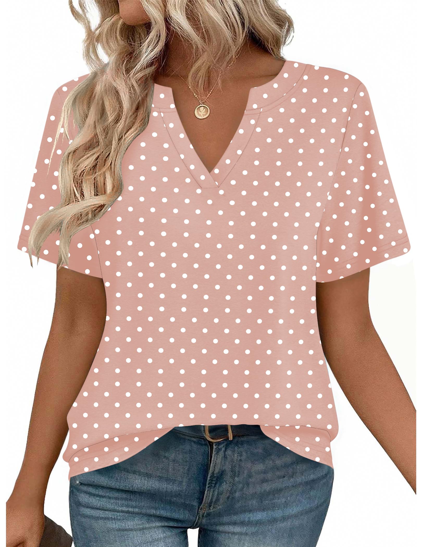 Zeagoo Womens Tops Short Sleeve V Neck Tee Shirts Cute Dressy Casual Clothing Business Work Blouse