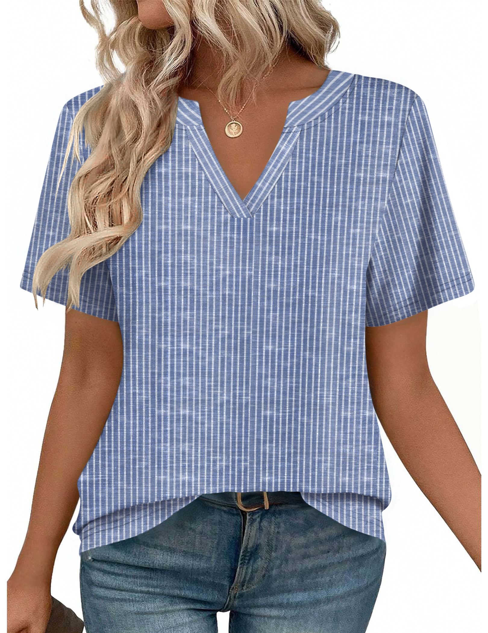 Zeagoo Womens Tops Short Sleeve V Neck Tee Shirts Cute Dressy Casual Clothing Business Work Blouse