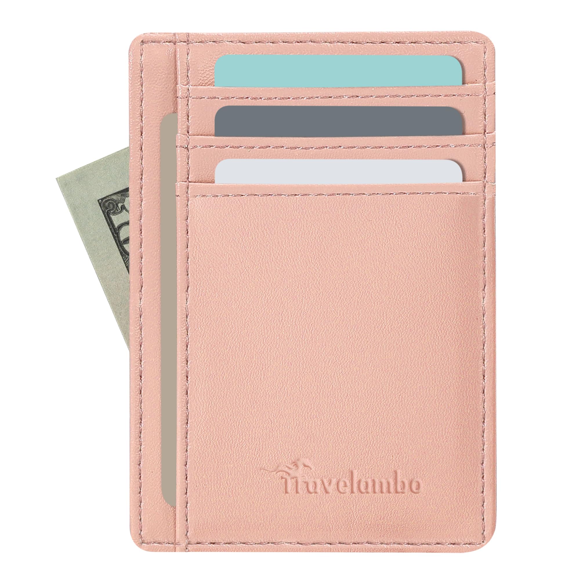 Slim Wallet Front Pocket Minimalist Leather RFID Blocking Medium Size