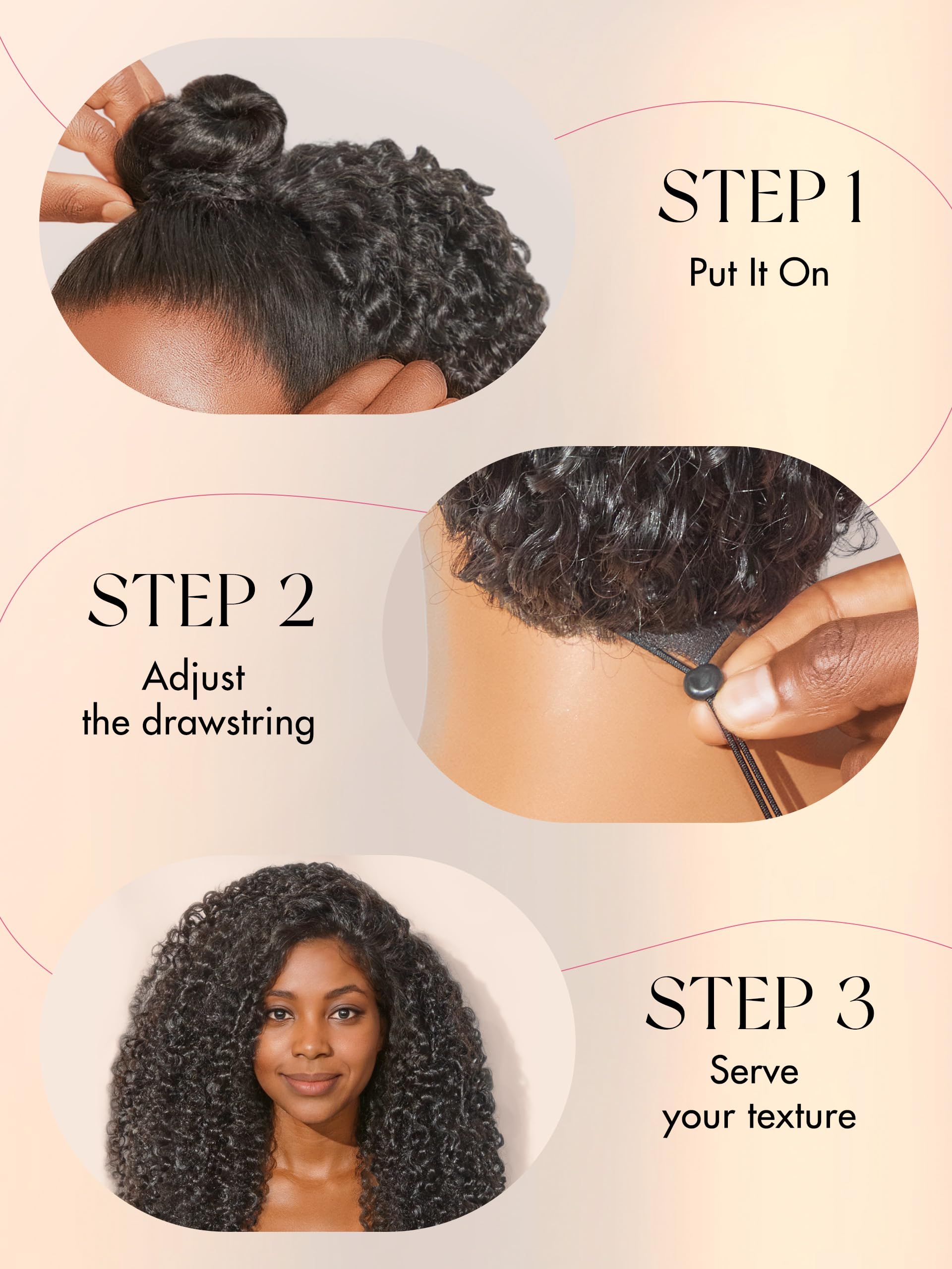 Half Wig Kinky Curly Flexi-Fit Invisi 3 in 1 Wigs Flip Drawstring Wig 200% Density Glueless Wigs 100% Human Hair Natural Black Ready to Go Headband Wig for Women 18 Inches
