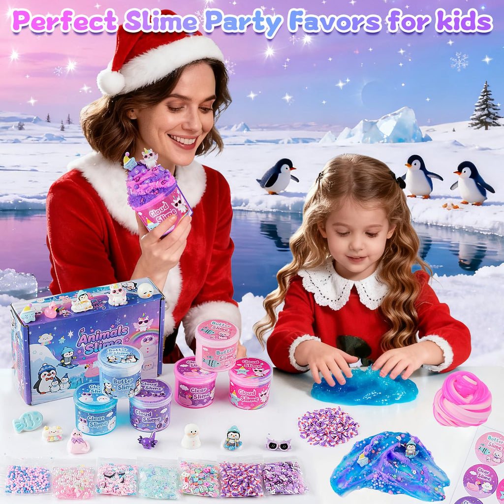 6 Pack Slimes, Pink Slime Kids, Cloud Slime kit for Girls Ages 8-12, Toys for Girls and Boys, for Kids Slime Set Party kit Goodie Bag Stuffers, 4 5 6 7 8 9 10 Year Old Girl Birthday Gift Cute Stuff