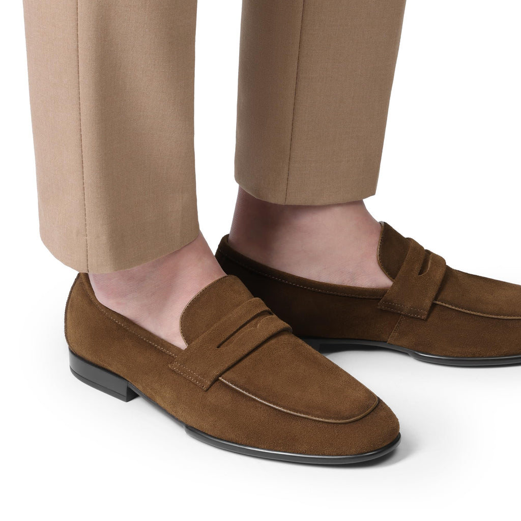 Men's Classic Penny Loafers Leather Suede Dress Shoes Comfort Lightweight Slip-on Shoe Solace Reserve