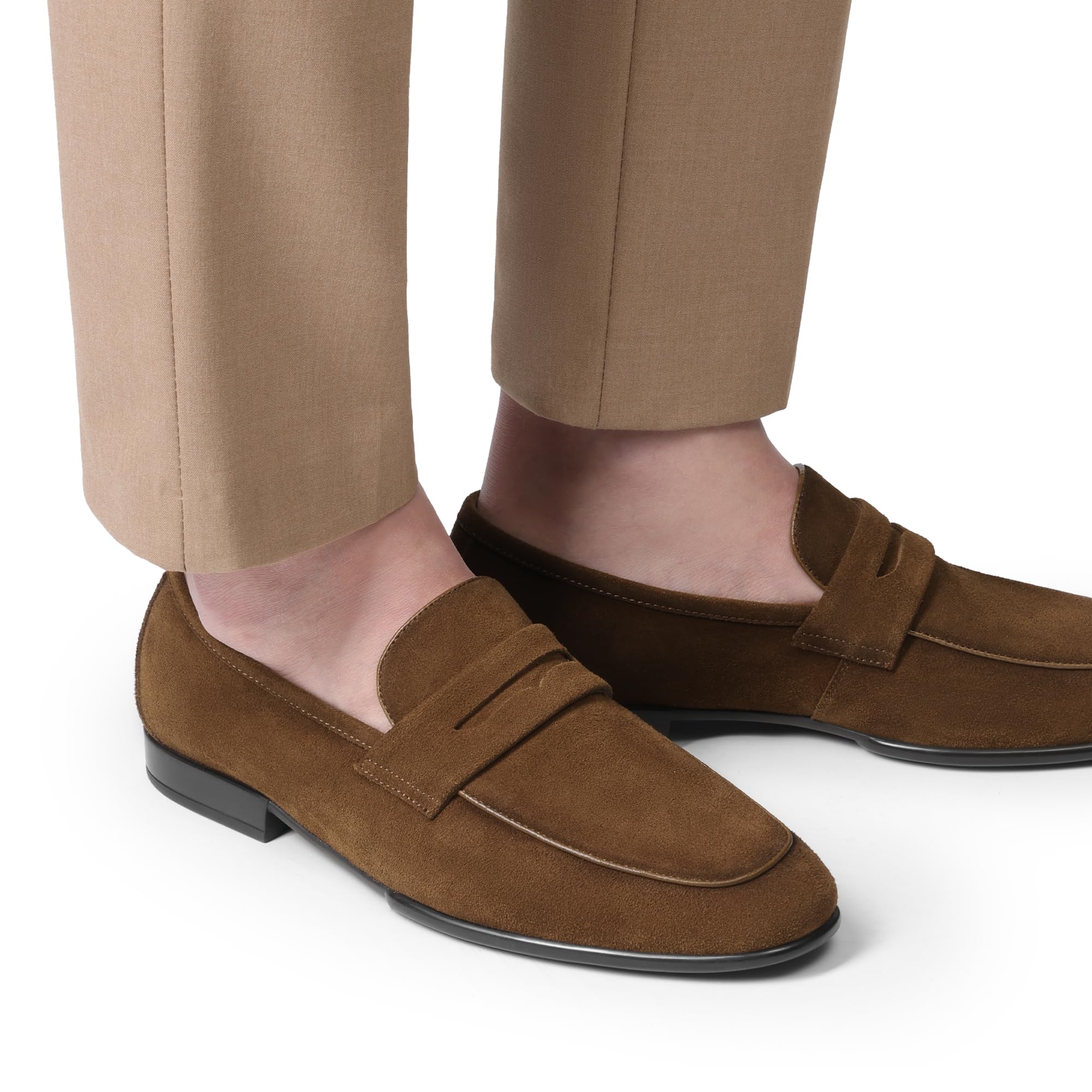 Men's Classic Penny Loafers Leather Suede Dress Shoes Comfort Lightweight Slip-on Shoe Solace Reserve