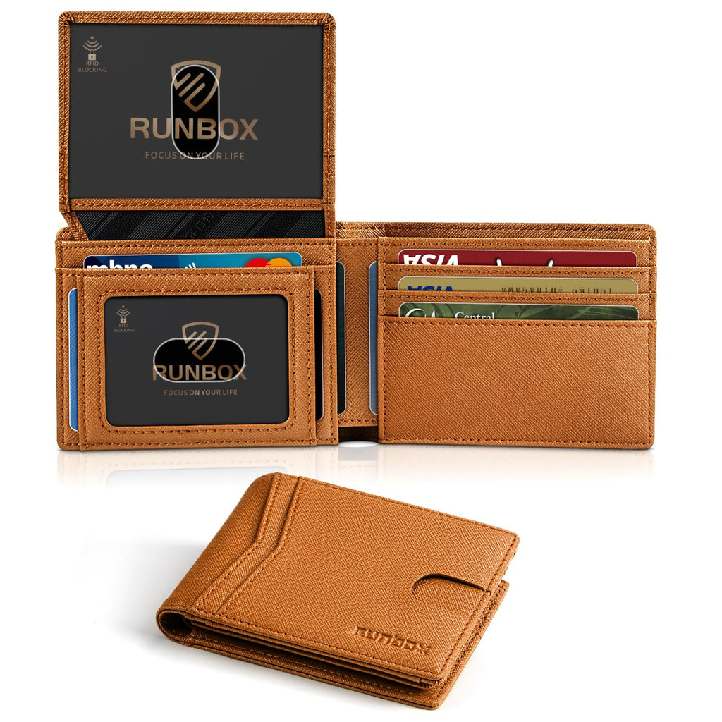Wallet for Men -Slim Rfid Leather Mens Bifold Novelty Wallets 2 ID Window With Gift Box Men's Accessories | Slim