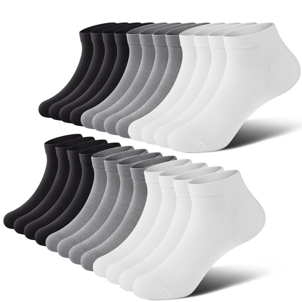 No Show Socks Men, Low Cut Ankle Short Casual Cotton Socks with Non Slip Grips 6-10/11-13
