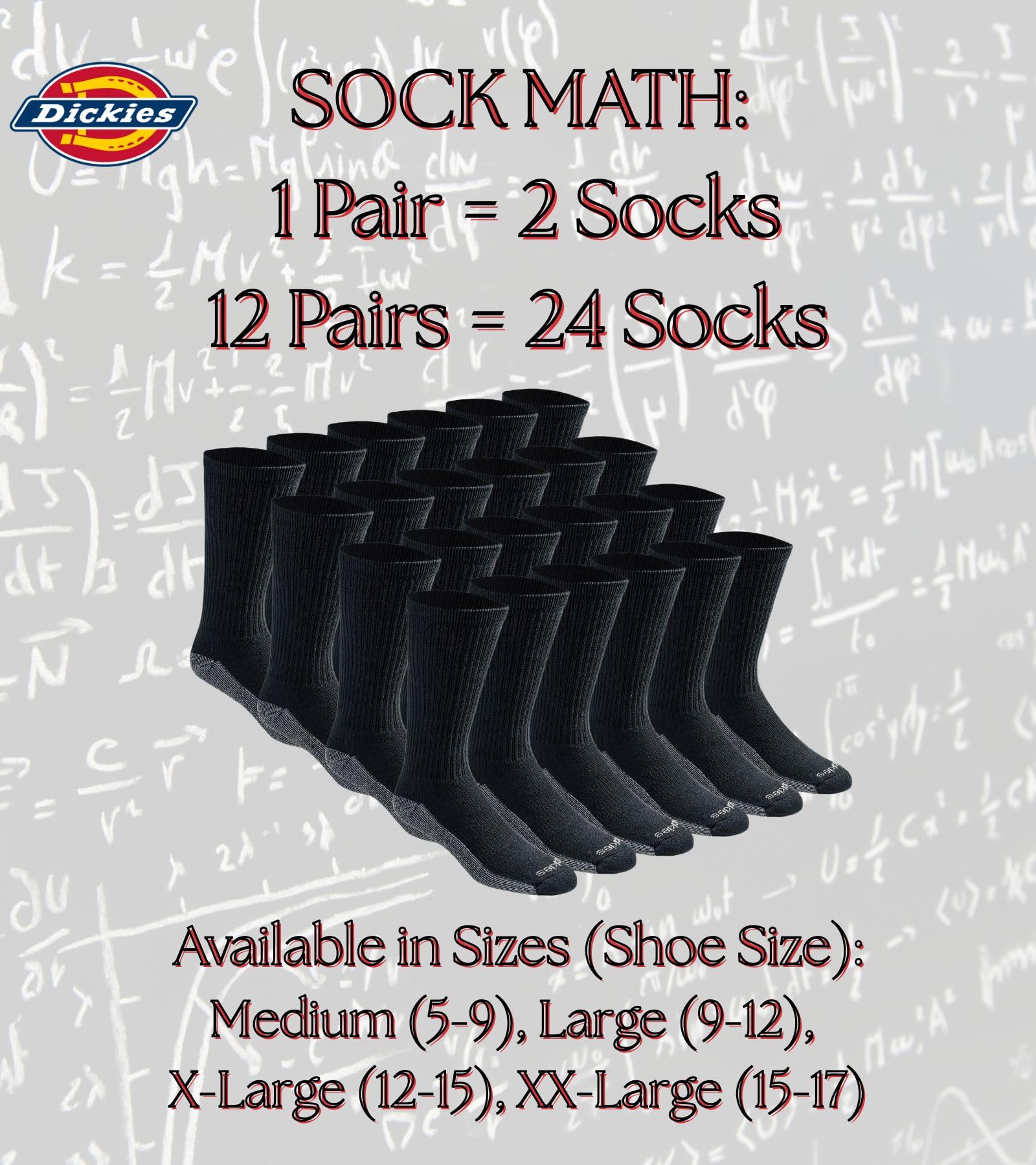 Men's Dri-tech Original Moisture Control Crew Socks, Available in M-xxl (6, 12, 18 Pairs)