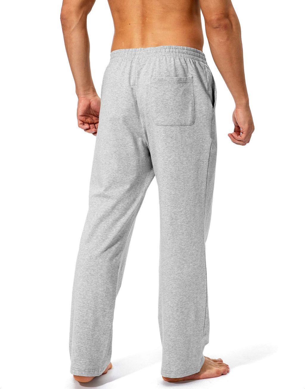 Men's Cotton Yoga Sweatpants Athletic Lounge Pants Open Bottom Casual Jersey Pants for Men with Pockets