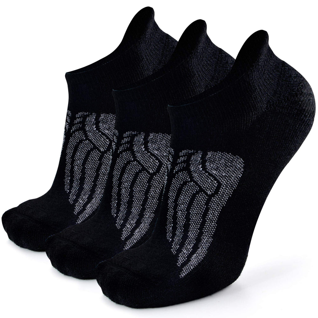 Merino Wool Compression Support Ankle Running Hiking Socks for Men Women, Soft Thick Cushion Tab Socks 3/6 Pairs
