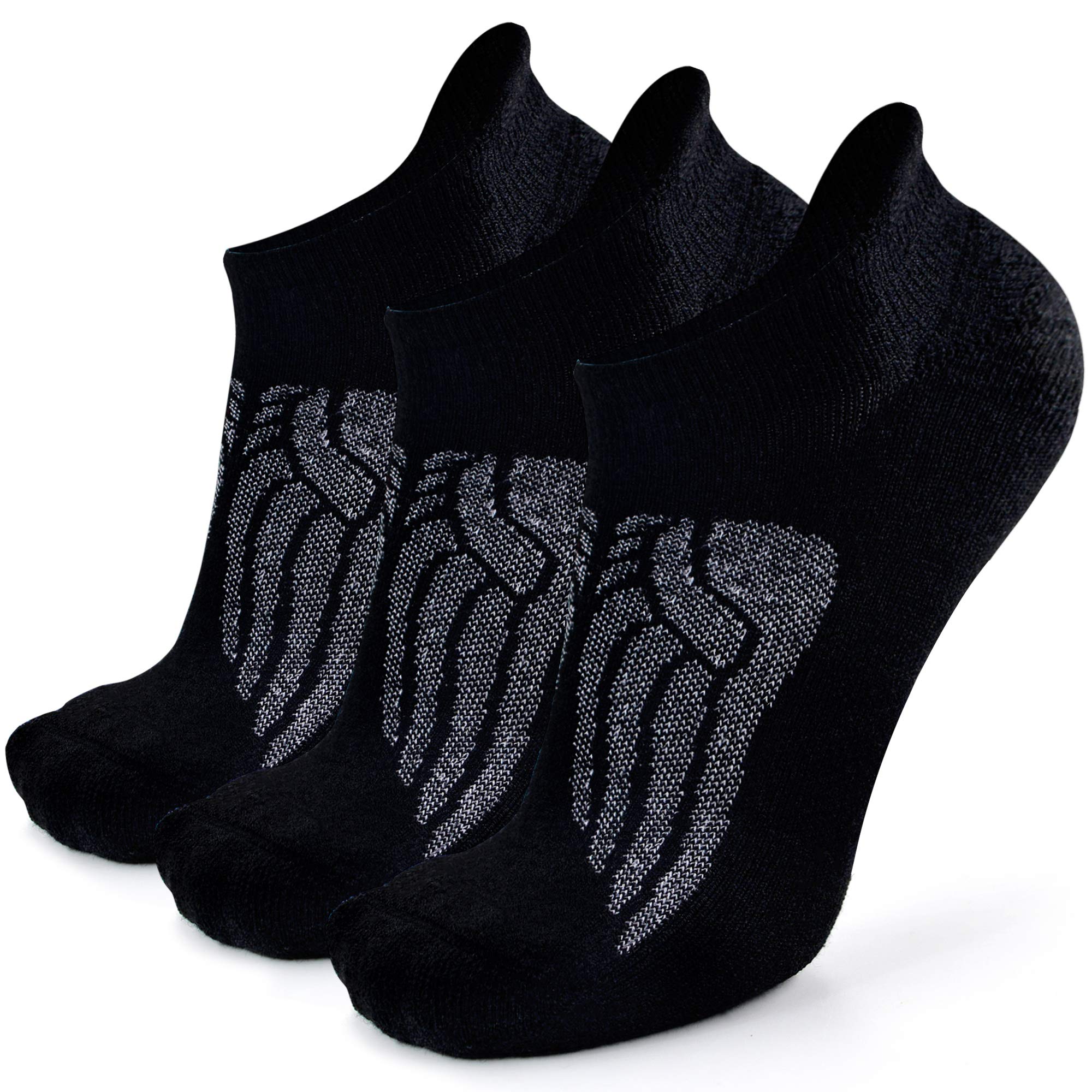 Merino Wool Compression Support Ankle Running Hiking Socks for Men Women, Soft Thick Cushion Tab Socks 3/6 Pairs