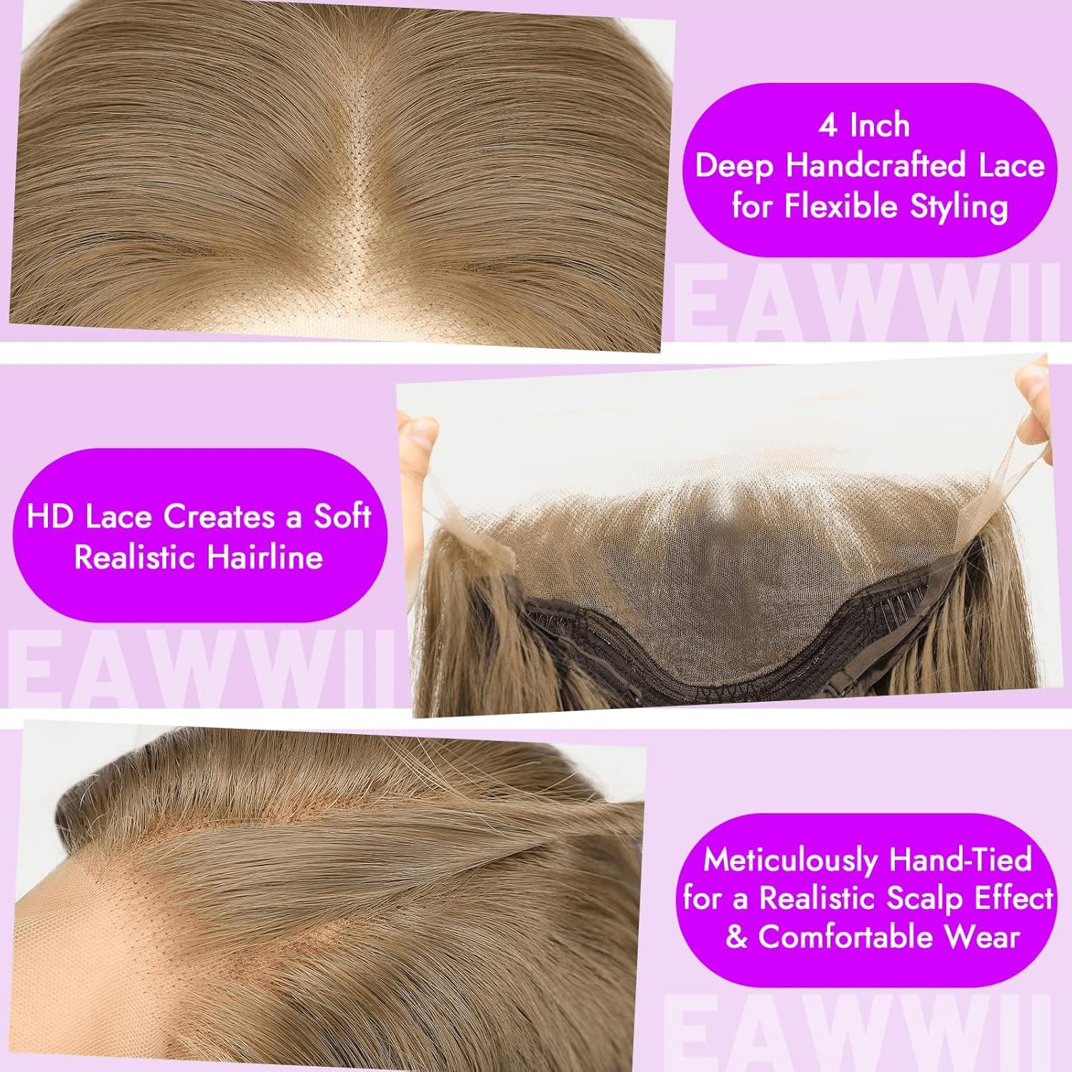13x4 HD Lace Front Glueless Wigs for Women Black Long Layered Wave Wig Natural Hairline Heat Resistant Synthetic for Daily Use Beginner Friendly 26 Inch