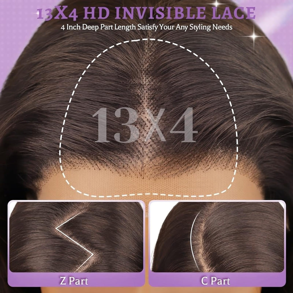 13x4 HD Lace Front Glueless Wigs for Women Black Long Layered Wave Wig Natural Hairline Heat Resistant Synthetic for Daily Use Beginner Friendly 26 Inch