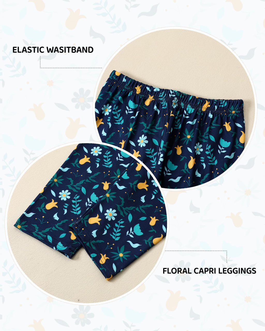Toddler Girl Clothes 2-8Years Girls Outfit, Short Sleeve Ruffle Bowknot Top+Floral Capri Pants 2Pcs Spring Summer Set