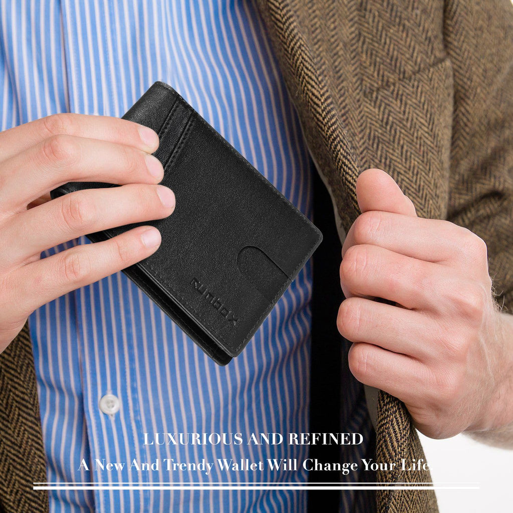 Wallet for Men -Slim Rfid Leather Mens Bifold Novelty Wallets 2 ID Window With Gift Box Men's Accessories | Slim