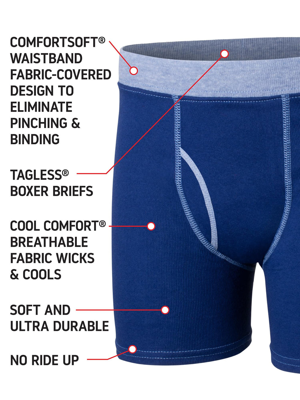 Hanes Boys' Underwear, Boxer Briefs for Boys and Toddlers, Soft Cotton, 7 and 10 Packs