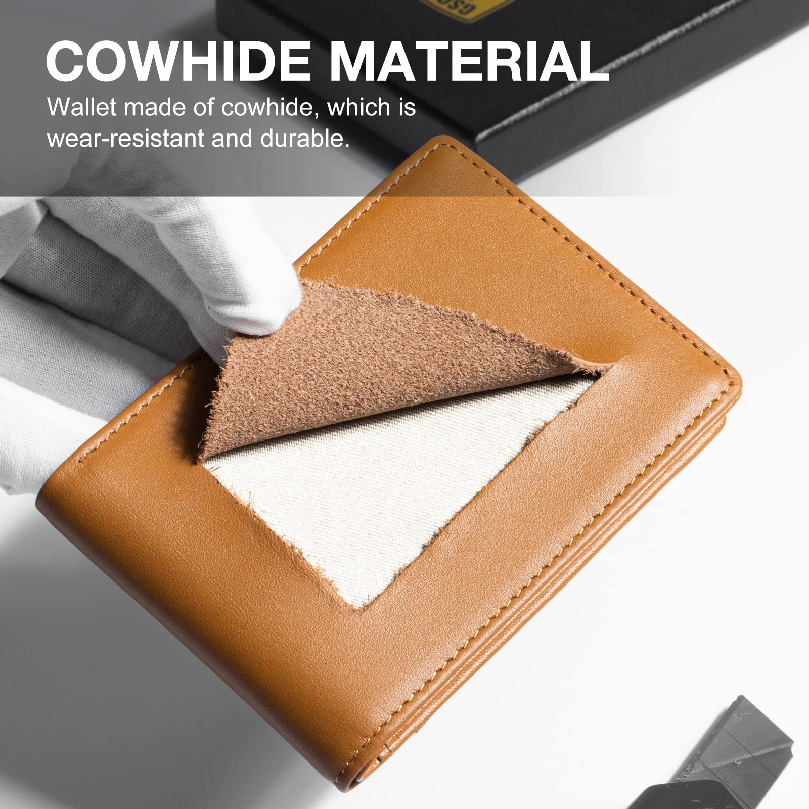Slim Wallet for Men Rfid Blocking Leather Bifold Front Pocket Carbon Fiber Men's Money Clips Credit Card Holder With Gift Box