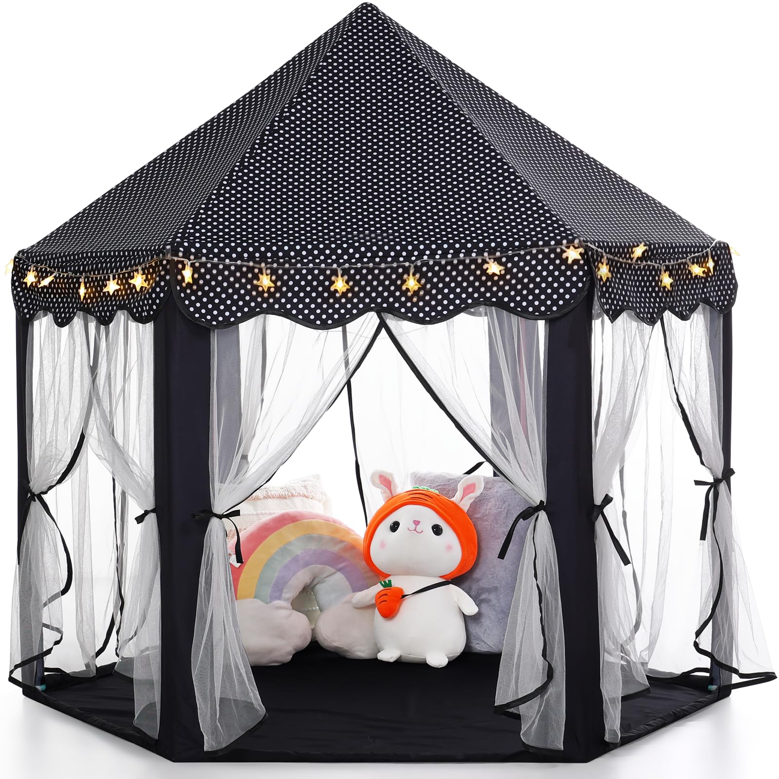 Monobeach Princess Tent Girls Large Playhouse Kids Castle Play Tent with Star Lights Toy for Children Indoor and Outdoor Games, 55'' x 53'' (DxH)