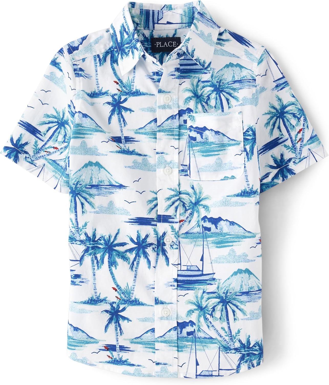 The Children's Place boys Short Sleeve Button Up Shirt